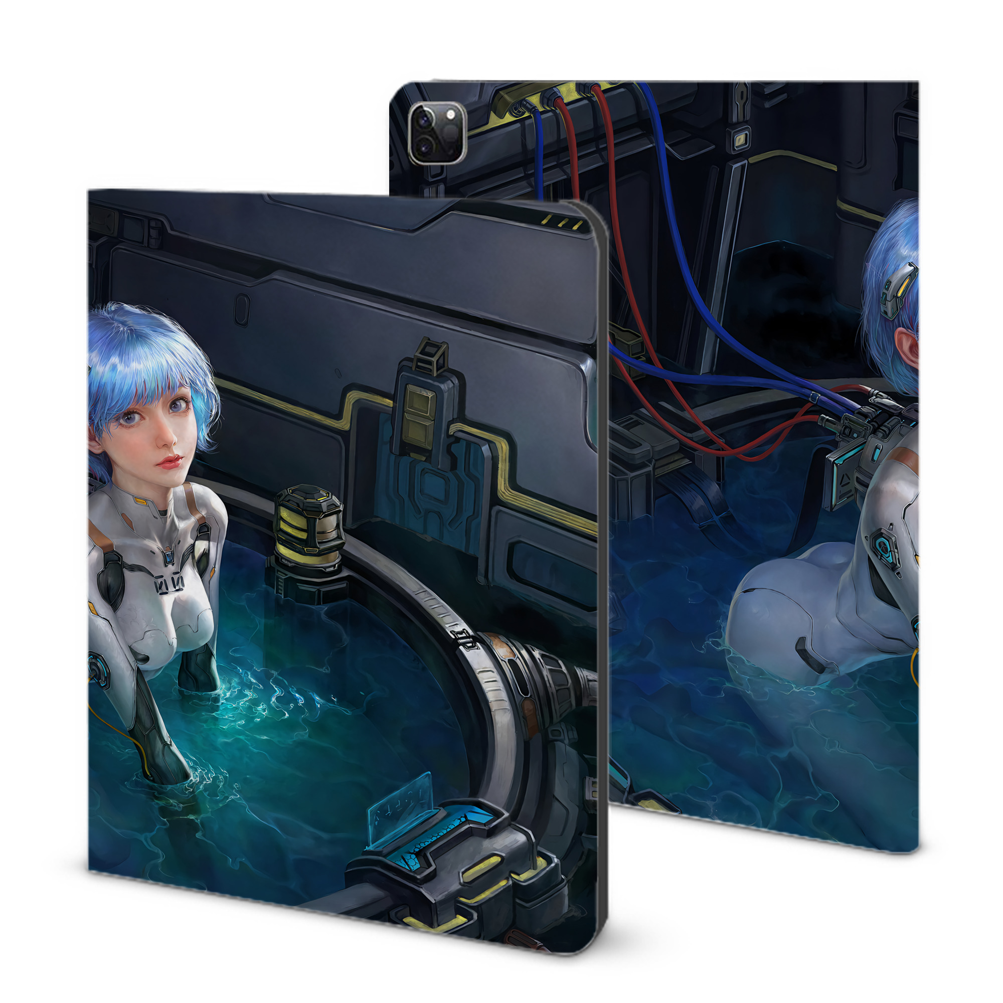 （画像用） EVA 新世紀エヴァンゲリオン IPad ケース ブック型 PUレザー TPU 耐衝撃 軽量 薄型 ペン収納なし 全面保護 IPad 各モデル対応
